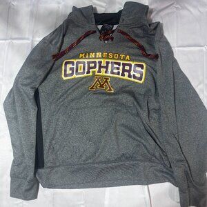 Minnesota Golden Gophers Grey Hoodie Men’s  Sz L Lace Up Sweatshirt NCAA